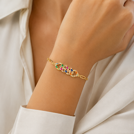 Pulseira Elo Oval Achatado Colors.
