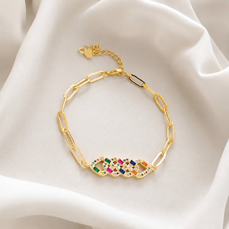 Pulseira Elo Oval Achatado Colors.